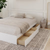 3-Drawer Storage Bed Frame, King|White King Bed | Lit King tiroirs, Blanc