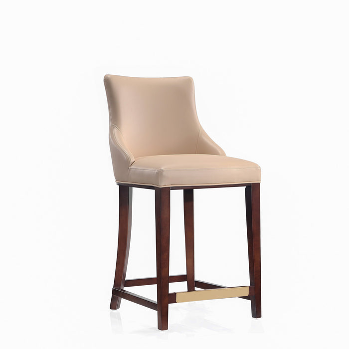 Shubert Modern Wood Upholstered Counter Stool in Tan - Set of 3