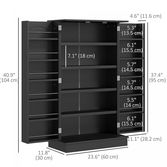 HOMCOM Kitchen Pantry Storage Cabinet w/ 5-tier Shelving Black