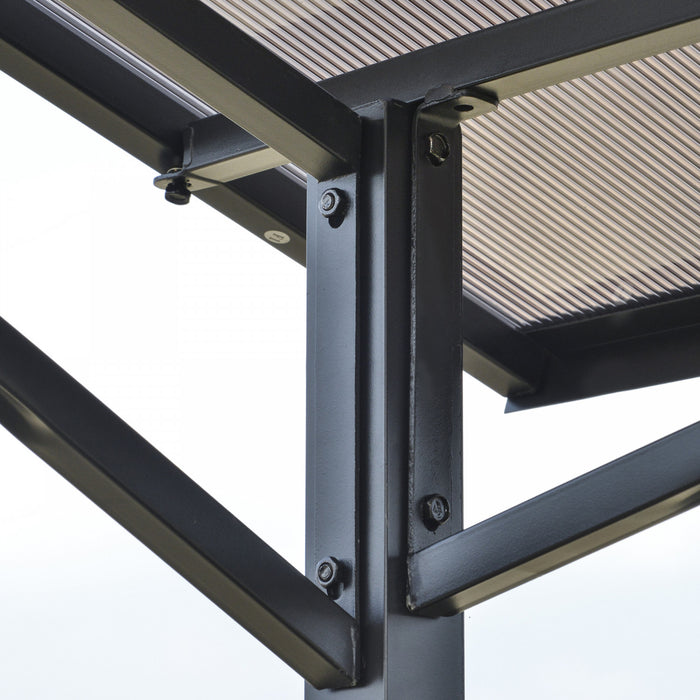 Outsunny 8' X 5' Hardtop Grill Gazebo Aluminium Bbq Canopy Gazebo Outdoor Canopy With Side Shelves