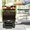 Outsunny 4-Tray Worm Composter Bin, 7.4Gal Outdoor Indoor Worm Composter, Farm Starter Kits for Vermicomposting Starter, Garden Composting Bin for Recycling Food Waste, Dark Green
