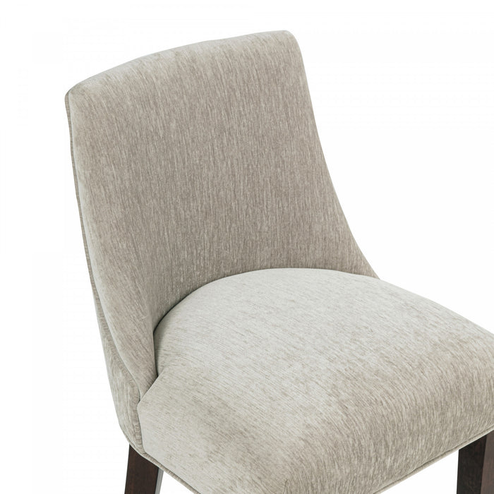 Beever Modern Chenille Wood Counter Stool in Taupe - Set of 3 Bar Stool