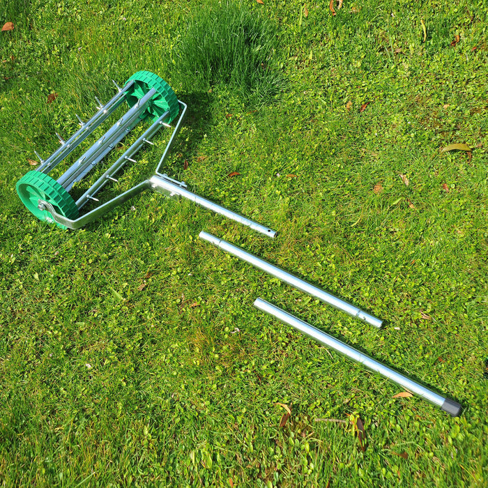 Outsunny Manual Lawn Aerator with Adjustable Handle, Aerator Lawn Tool for Soil Aeration, Grass Aerator for Lawn, Yard, Garden