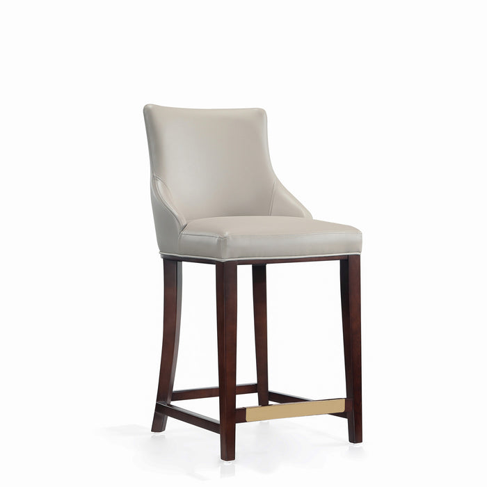 Shubert Modern Wood Upholstered Counter Stool in Light Gray - Set of 3