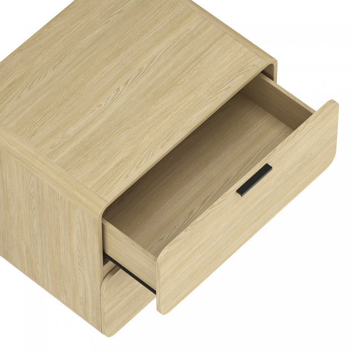 Chrystie Contemporary Modern 26\" Nightstand in Natural (2-Drawer) - Set of 2