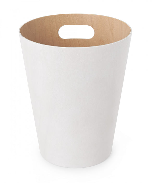 Umbra Woodrow Garbage Bin Trash Can - White
