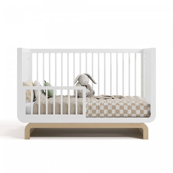 Storkcraft Santorini 5-In-1 Convertible Crib - White/Driftwood