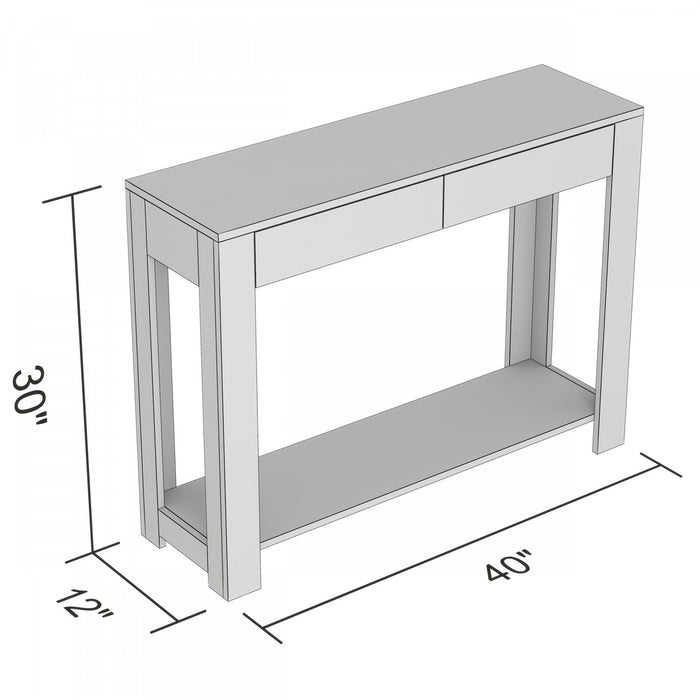 40” Console Table With 2 Drawers And Shelf - Brown Reclaimed Wood