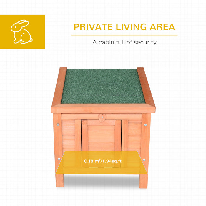 Pawhut 20\"x16.5\"x17\" Wooden Rabbit Hutch Small Animal House Bunny Guinea Pig Pet Cage Coop Cat Shelter Orange