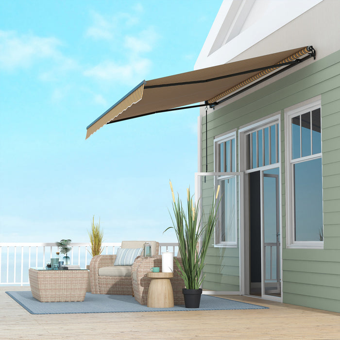 Outsunny 13' X 10' Patio Retractable Awning Sunshade Shelter, Amber