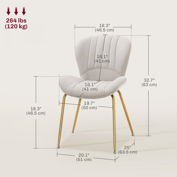 HOMCOM Dining Chairs Set of 4 with Cushioned Backrest