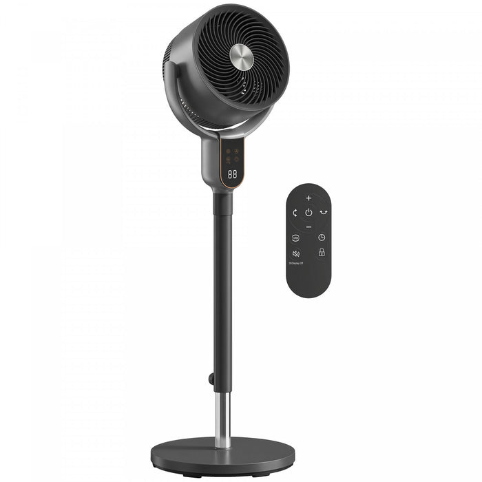 HOMCOM 20dB Standing Fan, 70°+90° Auto Oscillating Fan with 8 Speeds