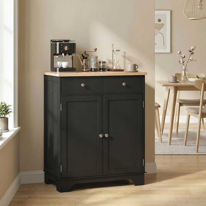HOMCOM Kitchen Storage Cabinet, Sideboard Floor Cupboard with 2 Drawers