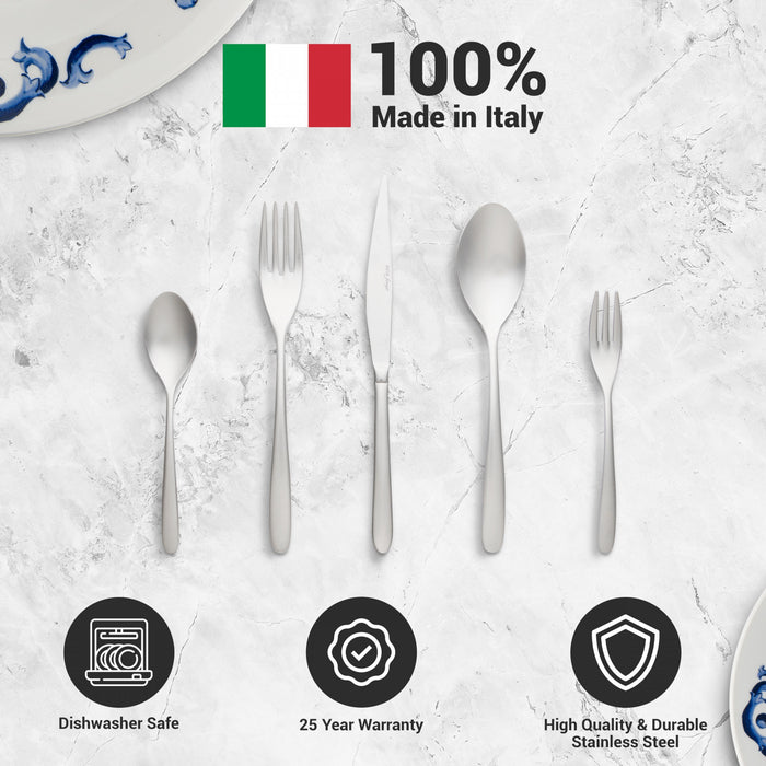 Arimi Giulia Frozen Italian Stainless Steel 20 Piece Flatware Set - Service For 4