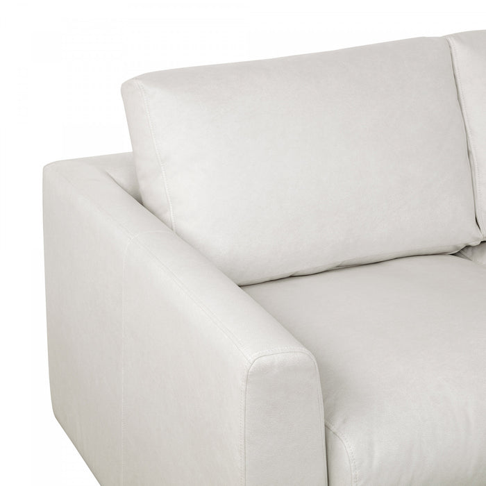 Cleo Contemporary Upholstered Loveseat in Cream