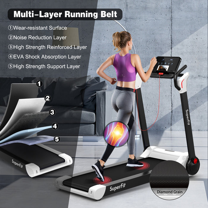 Superfit Folding 2.25hp Electric Treadmill Running Machine App Control Bluetooth