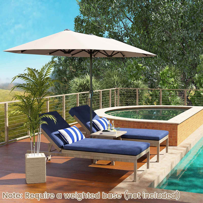 Costway 13 FT Large Patio Umbrella Outdoor Double-Sided Table Market Umbrella for Garden Beige