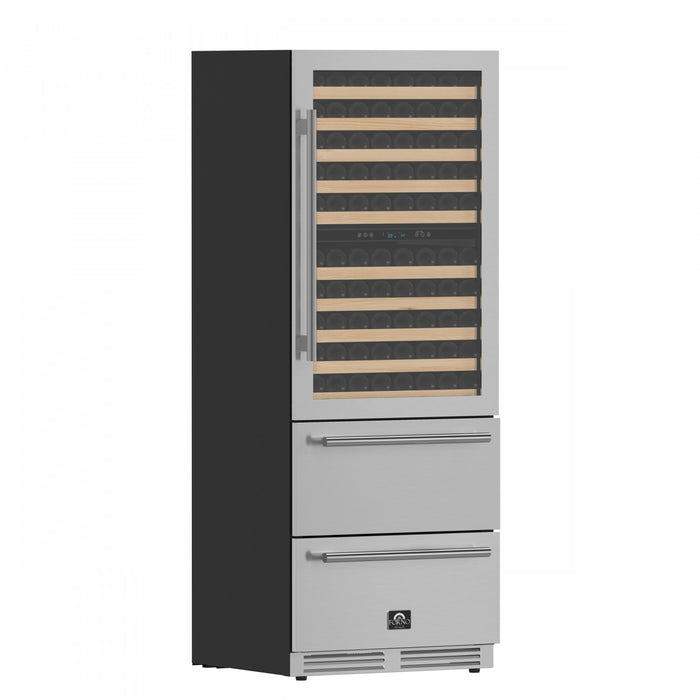 Forno Celano 30\" Triple Zone Wine and Beverage Cooler, 21.3 cu.ft, Stainless Steel- FWCDR6697-30S