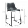 HOMCOM Bar Stools Set of 2, Counter Height Barstools with Back, Black