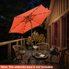 Costway 9FT Patio Solar Umbrella LED Steel Tilt W/ Crank Orange