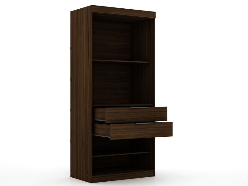 Mulberry Contemporary Modern 36\" Wardrobe Closet in Chestnut Brown