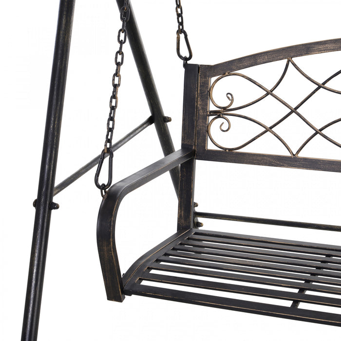 Outsunny 2 Seater Porch Swing Chair, Outdoor Swing Seat For Garden, Black