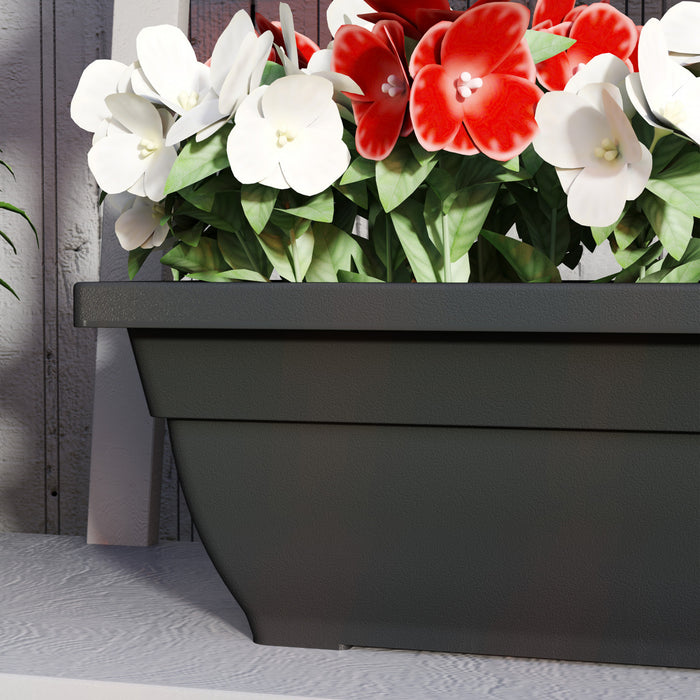 Outsunny 7 Pack 23 Inches Window Boxes Planters, Black