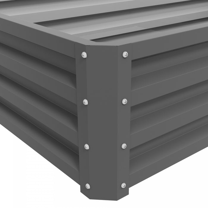 Outsunny 4' X 2' X 1' Raised Garden Bed, Galvanized Steel Planter Box For Vegetables, Flowers, Herbs, Light Grey