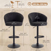 HOMCOM Adjustable Bar Stools Set of 2 with Swivel Seat, ‎Black