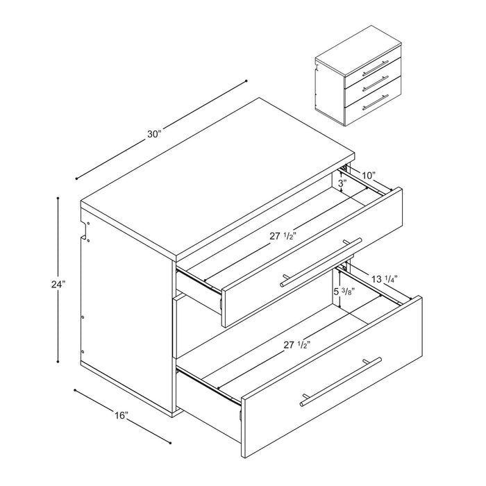 Hangups 3-Drawer Base Storage Cabinet - White