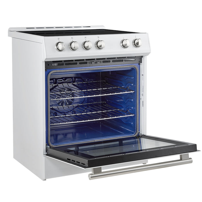 Forno Leonardo Espresso 30\" Slide-In Induction Range, White -FFSIN0982-30WHT