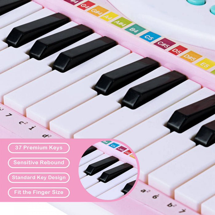 Costway 37-Key Keyboard Piano Electronic Musical Instrument Pink