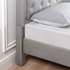 Kellen Upholstered Platform Bed with Headboard in Light Grey - King Size | Kellen lit plateforme rembourré avec tête de lit gris pâle - Très grand