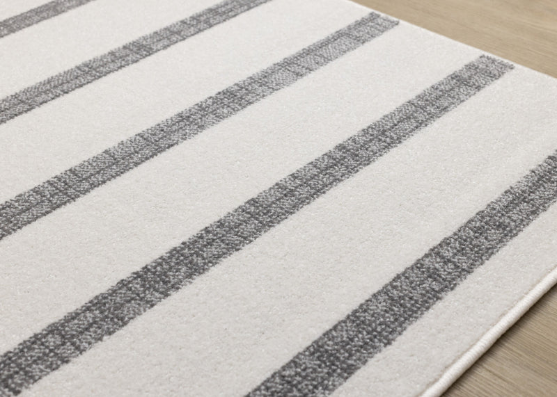 Covington Grey White Striped Rug, 5'3\" x 7'7\" Indoor Area Rug