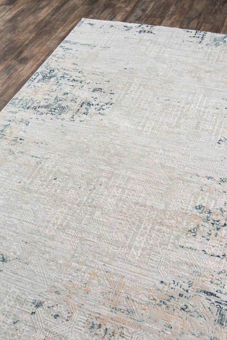 Amber Traditional 7'9\" x 9'10\" Area Rug in Grey Indoor Area Rug