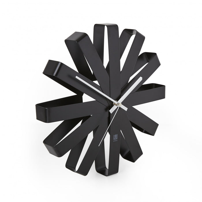 Umbra Modern Steel Ribbon Wall Clock - Black