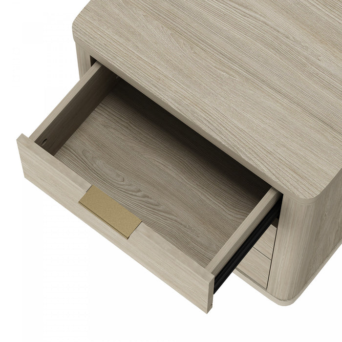 Evelyn Modern 20\" Nightstand in Natural (3-Drawer)