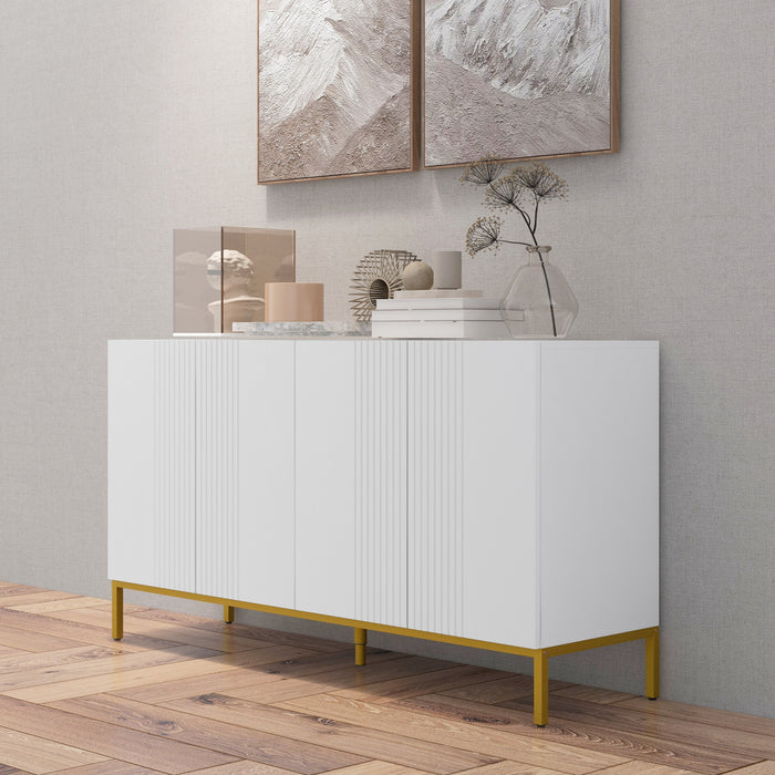 HOMCOM Sideboard Buffet Cabinet with Adjustable Shelves, Soft-Close Doors