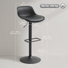 HOMCOM Swivel Bar Stools Set of 2 with Adjustable Height, Bar Chairs, Black