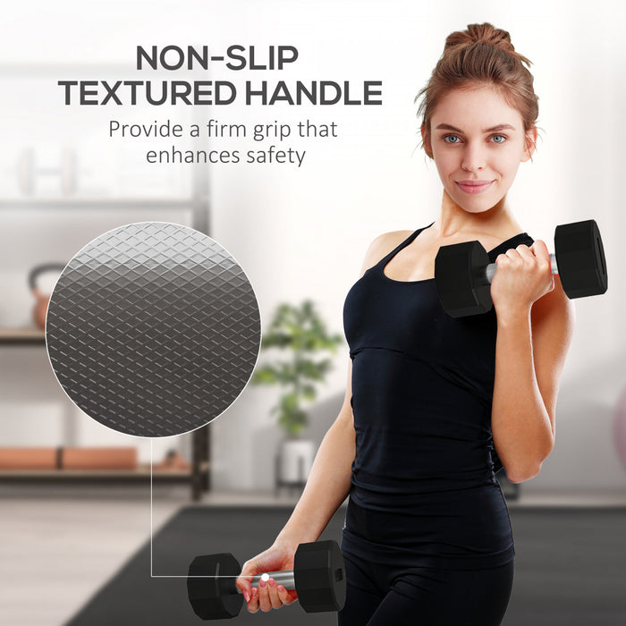 Soozier Weights Dumbbells Set with Non-Slip Grip for Home Gym, 2 x 15lbs