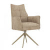 Elowen Taupe Upholstered Swivel Dining Armchair (Set of 2) | Fauteuil de salle a manger pivotant Elowen rembourre taupe (ens. de 2)
