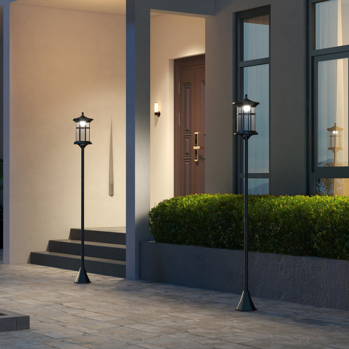 Outsunny 72\" Solar Post Light, Ip44 Led Outdoor Street Light, 2 Pack