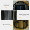 Outsunny Wicker Solar Floor Lamp, 24" Solar Powered Outdoor Lamp with Auto On/Off LED Lights, IP44 Waterproof, Decorative Outdoor Lantern for Patio, Porch, Pathway, Black