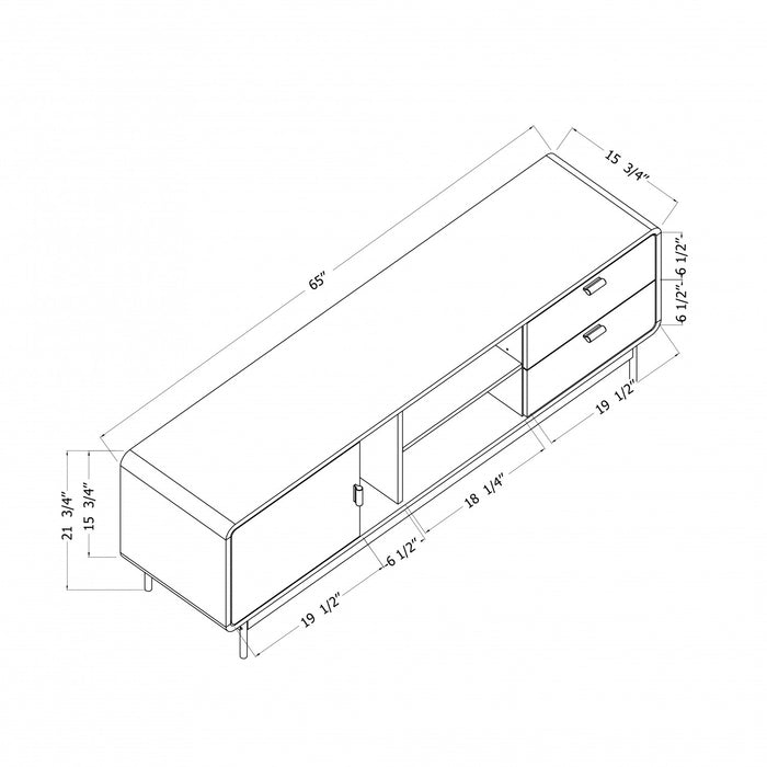 Mezzy Tv Stand With Door And Drawers - Natural Oak 