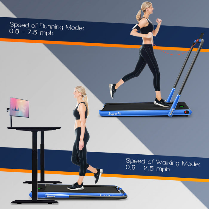 Superfit 2.25hp 2 In 1 Folding Under Desk Treadmill Remote Control App