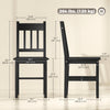 HOMCOM Dining Chairs Set of 2 with Slat Back Pine Wood, Black