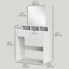 HOMCOM Makeup Vanity Desk with Mirror, Drawers, White