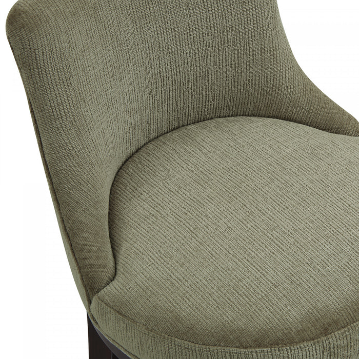 Lucia Modern Wood Upholstered Chenille Barstool in Leaf Green Bar Stool