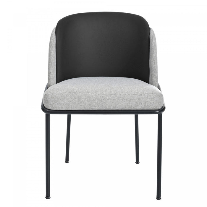 Olivia Set of 4 Modern Dining Chair with Slanted Legs and Adjustable Feet,Black&Gray