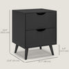 Modern Nightstand, Bedside Table with 2 Drawers and Wood Legs for Bedroom